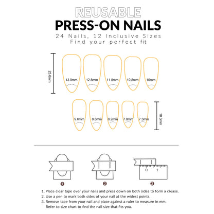 24pcs 3D Carving Devil Flower Press On Nails Brown Long Almond