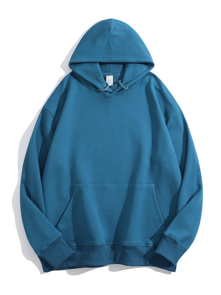 Women Hoodies Pullover Thick Solid Loose Cotton