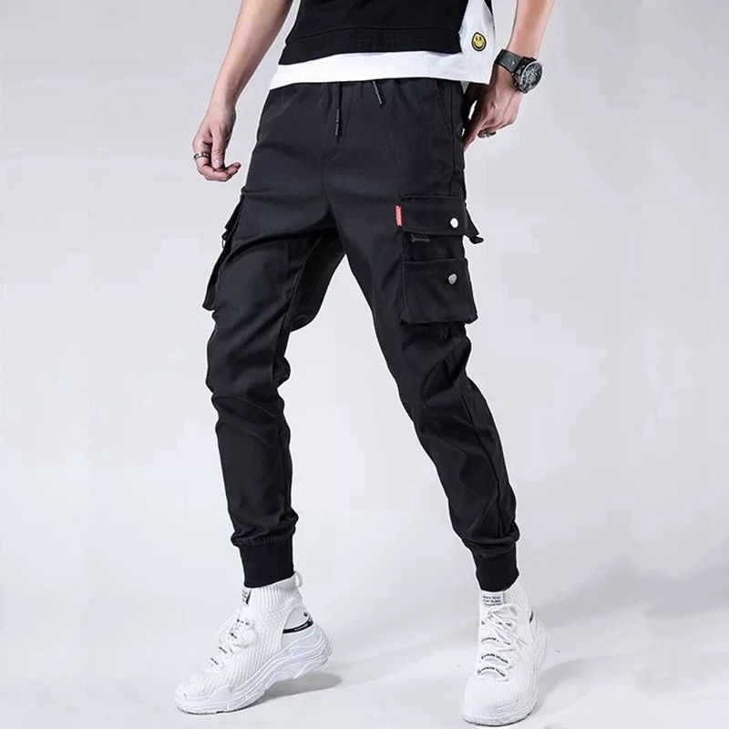 Jogger-Cargohose für Herren, lässig, Hip-Hop, Farbe, Jogginghose, Streetwear