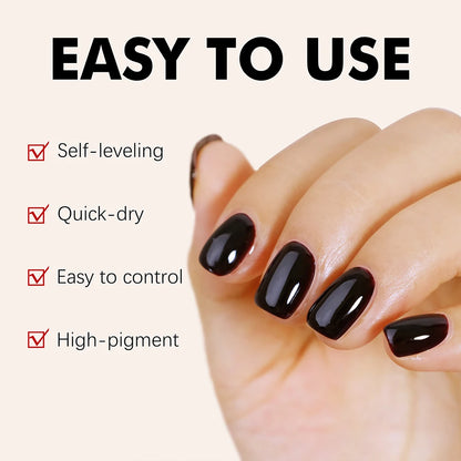 Gel Nail Strengthener Black Cherry Red Color Elastic Rubber