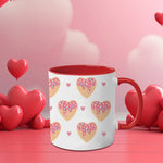 Heart Shaped Desserts Printed Mug 11oz Ceramic Mug Coffee Cup Valentine's Day