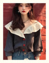 Vintage Women's Shirts Chiffon Striped Women