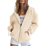 Trendy Queen Oversized Zip-Up Hoodies for Women Fall Fashion Long Sleeve Pockets