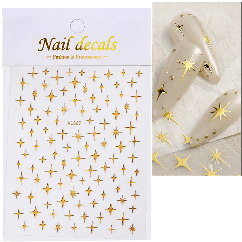 Glossy Y2K Star Nail Decals