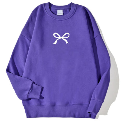 Casual Women's Sweatshirts Kawaii Bow Graphic Prints Pullover