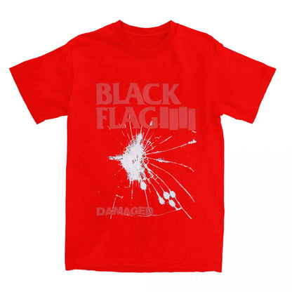 Y2K Design Black Flag Damaged T-Shirts