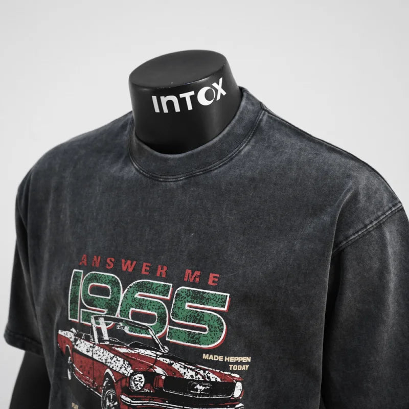 2025 Men’s Retro Racing Culture Print Short-Sleeve T-Shirt Casual Top