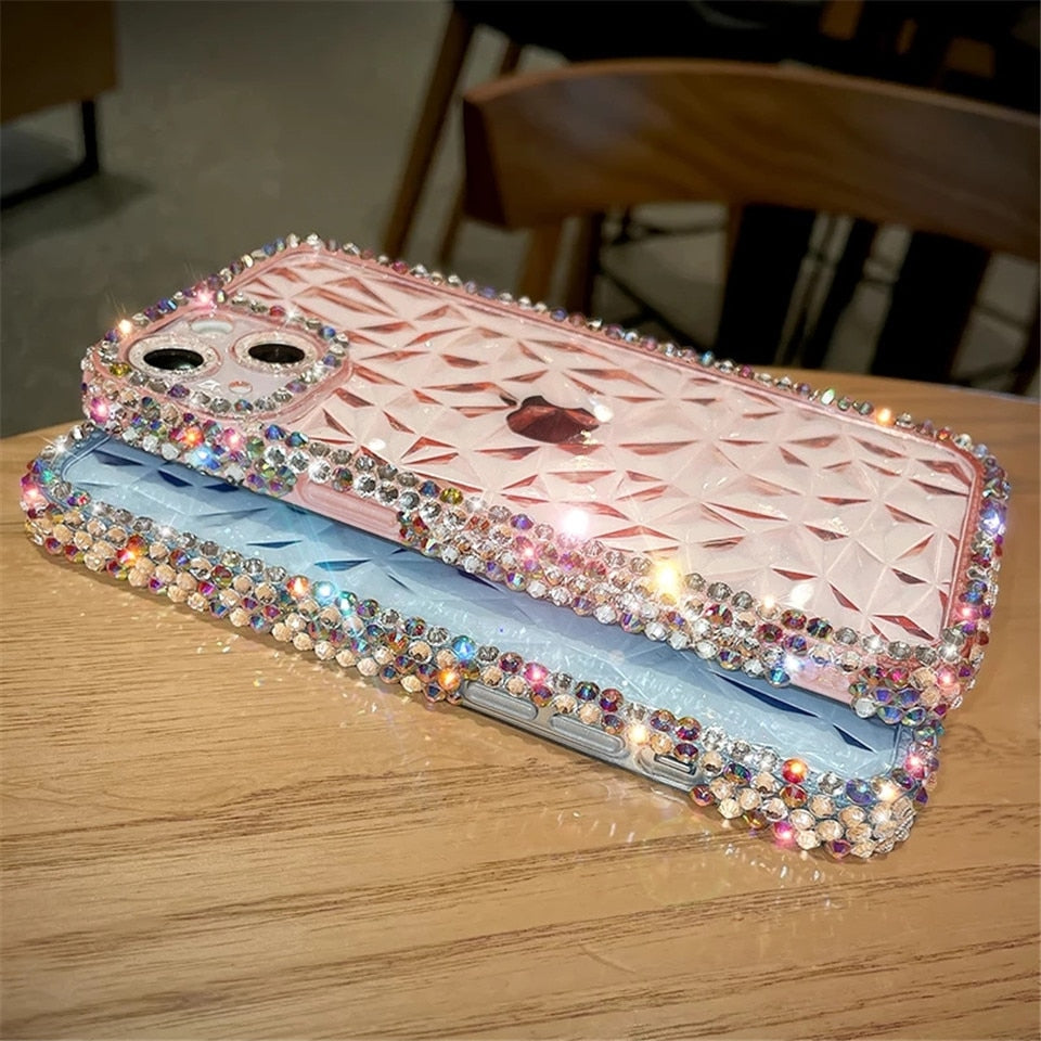 Glitzer Bling Diamant Transparente Handyhülle für iPhone Klares Silikon