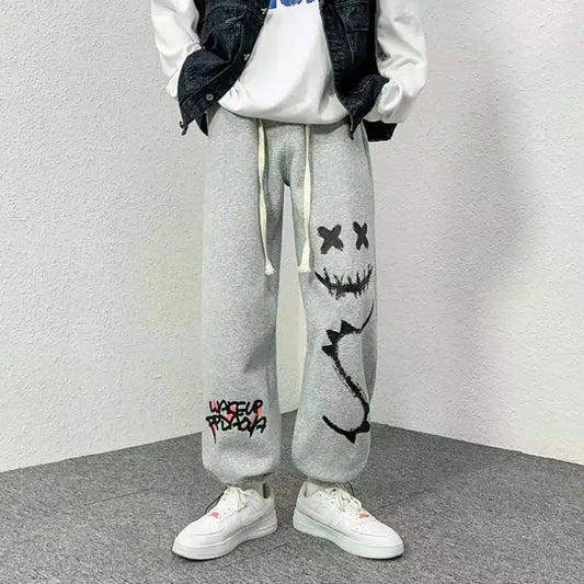 Men's Hip-Hop Graphic Sweatpants Summer Cropped Joggers Plus Size