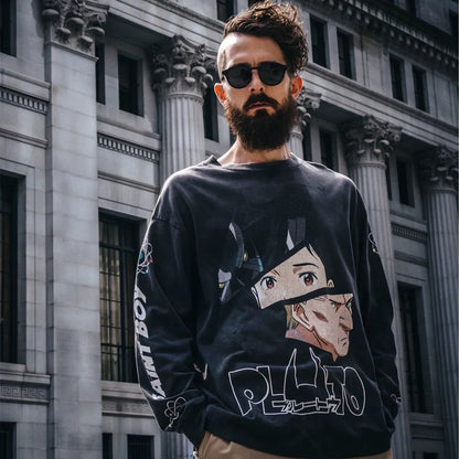 Yao Saint Michael Graphic Print Men’s Oversized Vintage T-Shirt