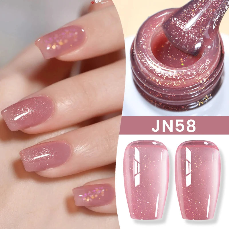 Jelly Nude Gel Nail Polish 10ml Light Pink Peach Translucent Color UV