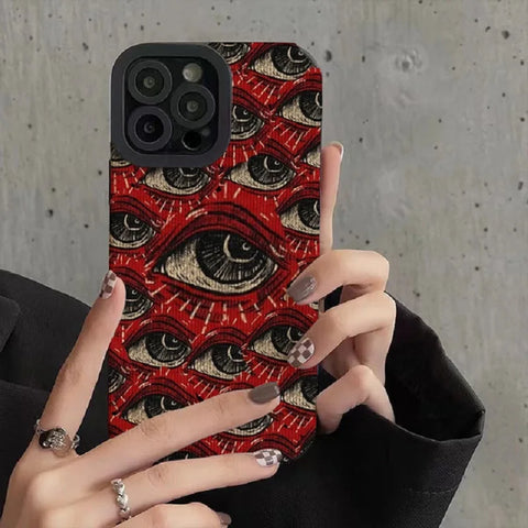 Luxury Vintage Red Evil Eyes Soft Silicone Phone Case