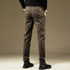 Mens Cotton Dress Pants Straight Fit Business Work Trousers Casual