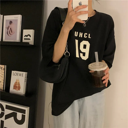 Harajuku Damen T-Shirt Buchstabe