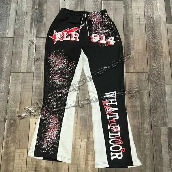 Y2K Flared Sweatpants Unisex 3D Print Hip Hop Streetwear Loose Pants
