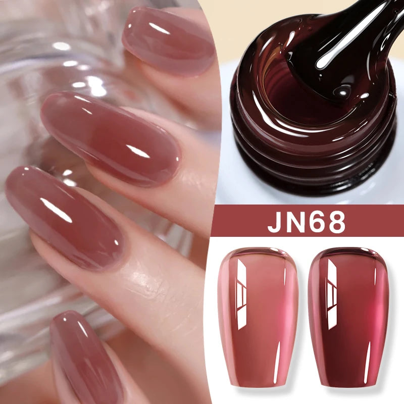 Jelly Nude Gel Nail Polish 10ml Light Pink Peach Translucent Color UV