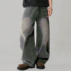 Mens Wide Leg Jeans Baggy Fit Straight Loose Streetwear Denim Pants
