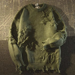 Men Punk Style Thick Sweater Hollow Out Patchwork Design