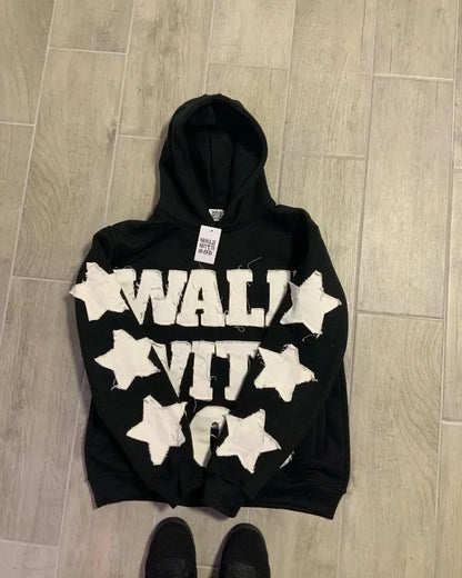 Y2K Harajuku Übergroßer Hoodie mit Buchstabendruck Hip-Hop Streetwear