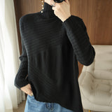Sweater Turtleneck Cashmere Sweater Women Knitted Pullover Fashion Keep Warm  Loose Tops - xinnzy