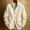 Mens Vintage Knit Cardigan Sweater Jacket Slim Fit Collared 2026
