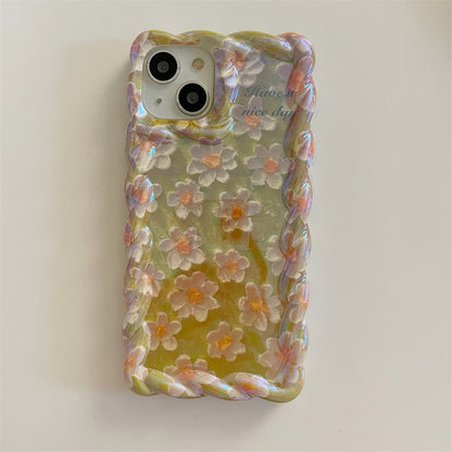 lovely floral print transparent shockproof case for iphone silicone cover