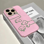 Simple Pink Dachshund Dog Case for IPHONE Case Acrylic Hard Mobile Phone Cases