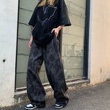 Thin Retro Corduroy Pants Harajuku Printed