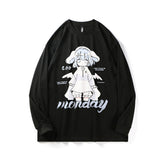 Anime Übergroßes Sweatshirt Streetwear Damen Harajuku Niedlicher Cartoon