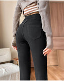 2023 frühjahr Neue Hohe Taille Skinny Jeans Modische frauen Slim Stretch