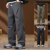 Mens Loose Twill Paratrooper Cargo Pants Big Size Outdoor Straight Leg
