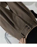 Pants for Women New Loose Straight Coffee Trousers Autumn Double Buttons Casual Suit
