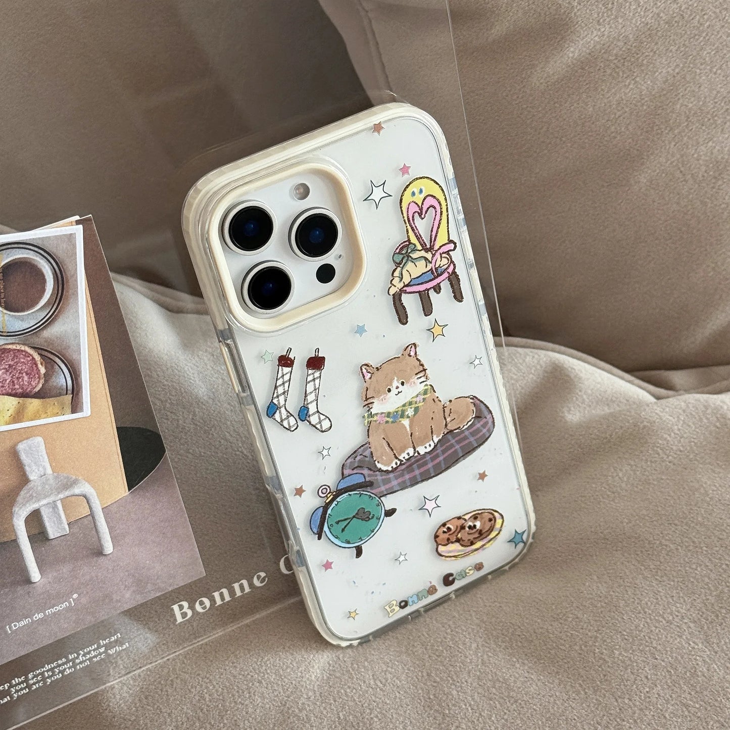 Cartoon Cat Transparent iPhone Case Shockproof