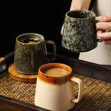 Japanese Vintage Ceramic Mug, High-Capacity Coffee Tea Cups 350ml