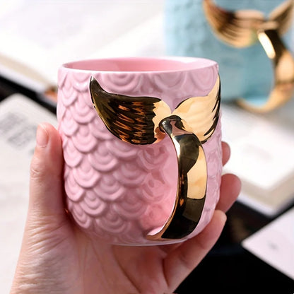 400ML Golden Mermaid Tail Ceramic Mug Tea Coffee Milk Novelty Gifts