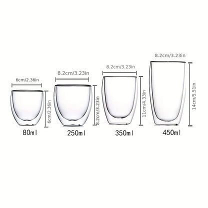 Wand Glas Tasse Wärme Isolierung Transparent Handgemachte Tee Trinken Tassen 