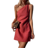 Fashion Slant Neck Women Dresses Summer Dress