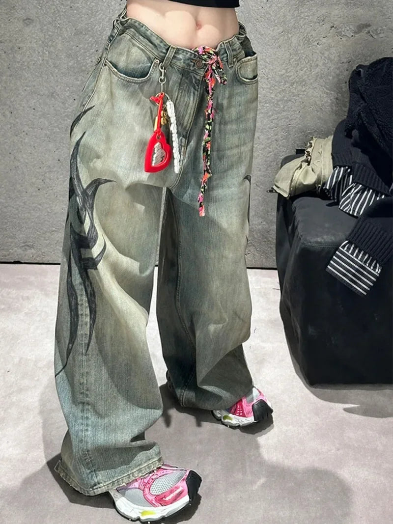 American Gothic Blue Wash High Waist Jeans