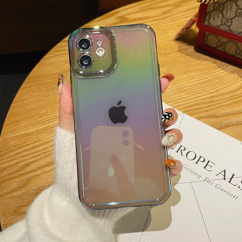 Handyhülle Regenbogen Silikon für iPhone 11 12 13 14 Pro Max X Xs Max XR