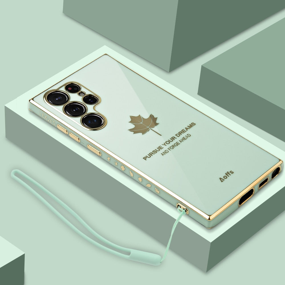 Electroplated Maple Leaf Case For Samsung Silicone Cover