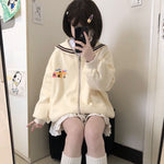 Damen Sweatshirts Kawaii Matrosenkragen im japanischen Stil