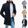Men’s Wool Blend Trench Coat – Single Breasted Mid-Length Long Jacket (Elegant Winter Style)