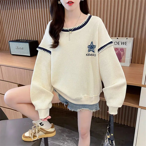 Womens Oversized Korean Style Hoodie Lightweight Casual Jacket
