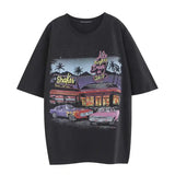 Women’s Retro Motel Print Oversized T-Shirt