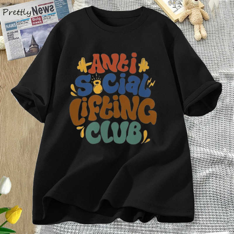 Women's Streetwear T-shirt with Anti Social Lifting Club