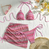 Womens Three Piece Bikini Set Brazilian Cover Up Swimsuit Beach 2026