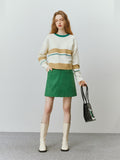 Sweaters Colorblock Striped Cropped Pullover Sweater For Women
