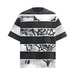 Men Streetwear Crew Neck Cotton Loose Distressed T-Shirt