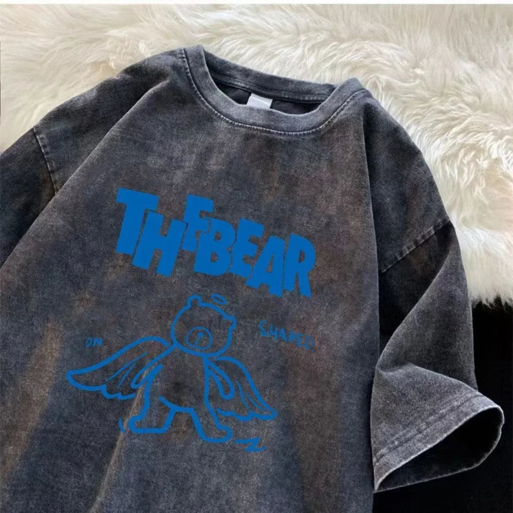 Men's Cartoon Print Summer T-Shirt Breathable Trendy Graphic