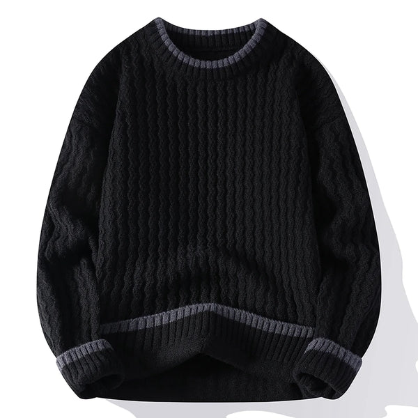 Mens Slim Fit Knit Sweater Crew Neck Pullover Casual Fall Winter